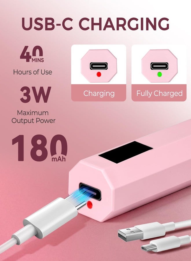 ملوجيرو مصباح أظافر بالأشعة فوق البنفسجية من mlogiroa، مصباح يدوي للأظافر بقوة 3 واط، مصباح LED محمول مع مؤقتين 20/60 ثانية لطلاء الجل، للاستخدام المنزلي أو في صالونات التجميل النسائية (وردي). - Image 5